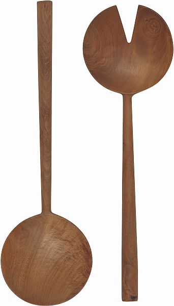 Teak Round Salad Servers