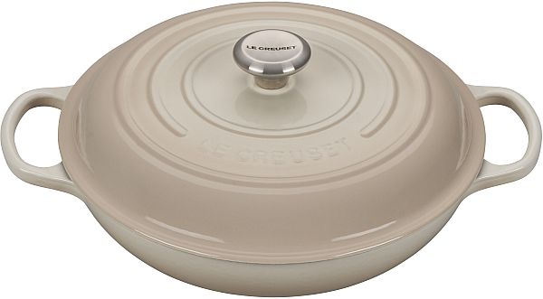 Braiser 3.5qt. Enameled Cast Iron, Meringue