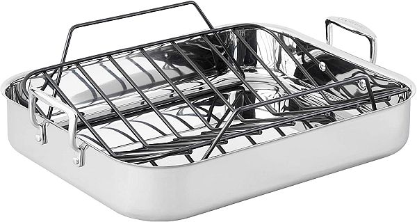 Roasting Pan 16.25"x13.25" Stainless Steel W/Nonstick Rack