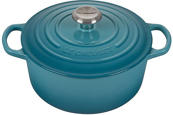 Round Dutch Oven 4.5qt. Enameled Cast Iron, Caribbean