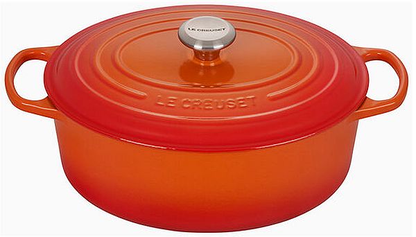 Oval Dutch Oven 6.75qt. Enameled Cast Iron, Flame