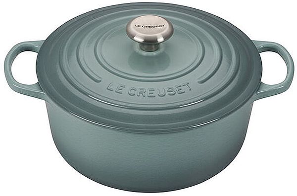 Round Dutch Oven 3.5qt. Enameled Cast Iron, Sea Salt