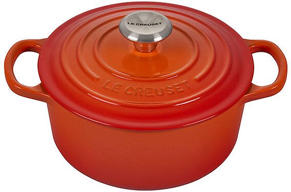 Round Dutch Oven 2qt. Enameled Cast Iron, Flame