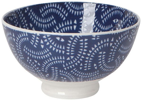 Bowl, 4" Indigo Geo