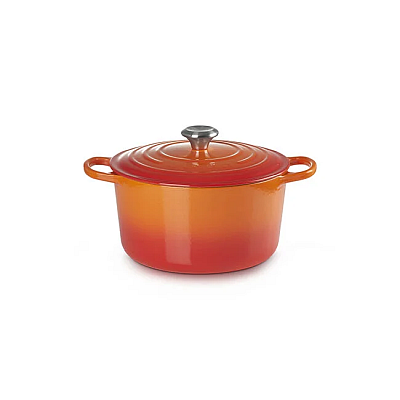 Round Deep Oven 6.5qt Enameled Cast Iron, Flame
