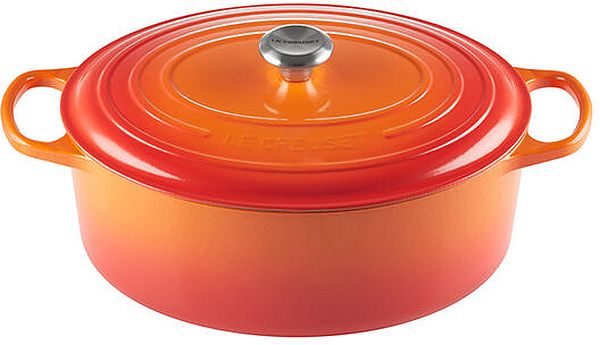 Oval Dutch Oven 9.5qt. Enameled Cast Iron, Flame