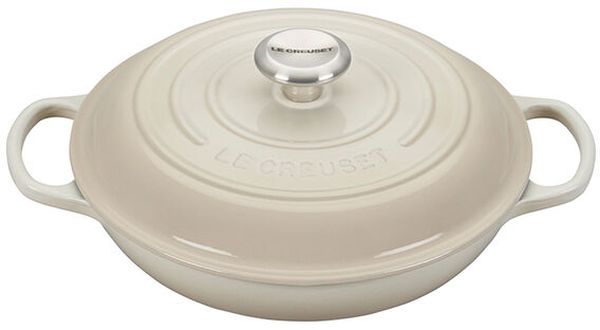 Braiser 2.25qt. Enameled Cast Iron, Meringue