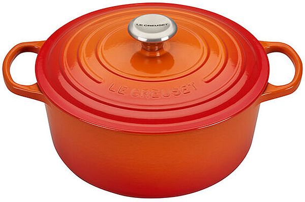 Round Dutch Oven 5.5qt. Enameled Cast Iron, Flame