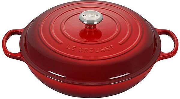 Braiser 5qt. Enameled Cast Iron, Cerise