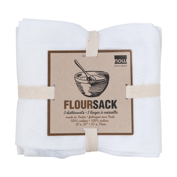 Floursack Dishtowels, Plain Set of 3