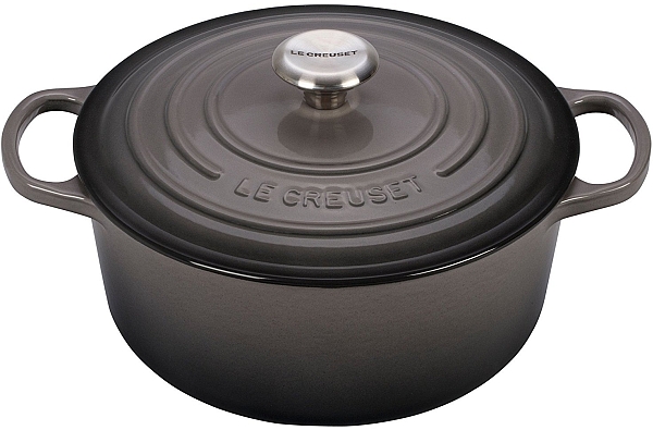 Round Dutch Oven 5.5qt. Enameled Cast Iron, Oyster