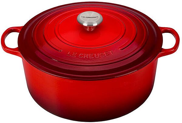 Round Dutch Oven 4.5qt. Enameled Cast Iron, Cerise