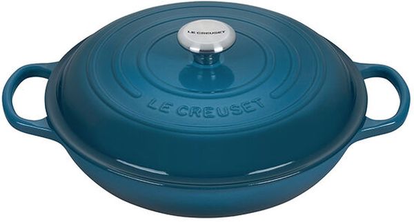 Braiser 5qt. Enameled Cast Iron, Teal