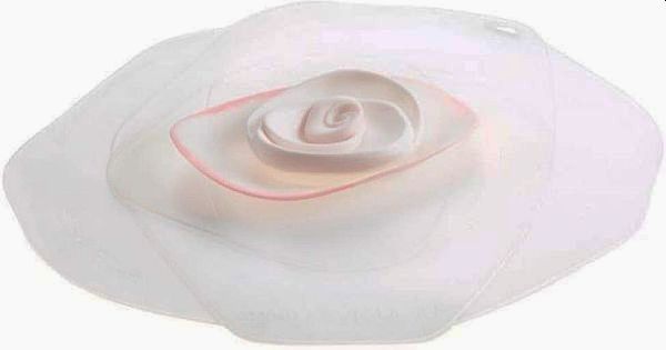 Silicone Lid  6" White Rose
