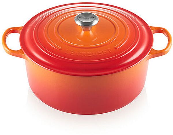 Round Dutch Oven 9qt. Enameled Cast Iron, Flame