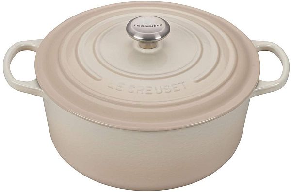 Round Dutch Oven 7.25qt. Enameled Cast Iron, Meringue