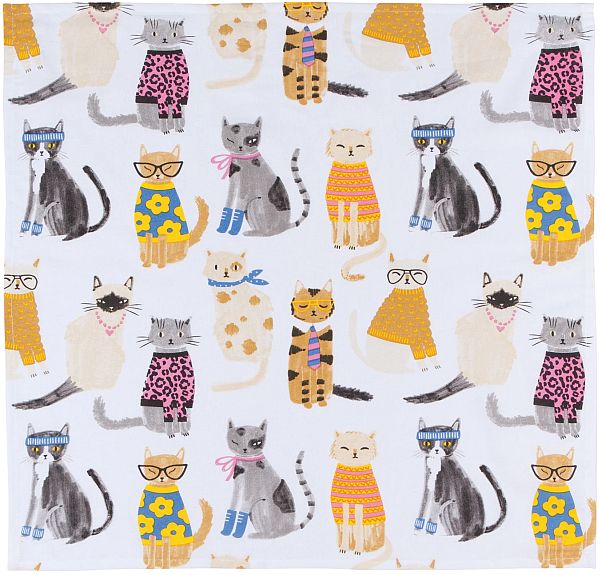 Floursack Dishtowels, Feline Set of 2