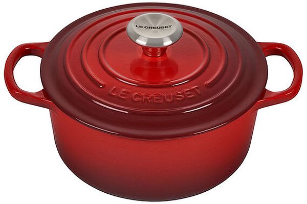 Round Dutch Oven 2qt. Enameled Cast Iron, Cerise