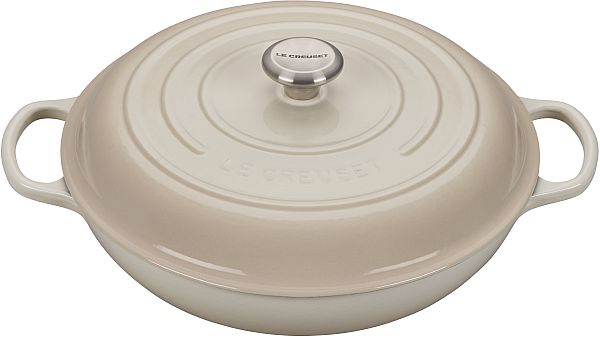 Braiser 5qt. Enameled Cast Iron, Meringue