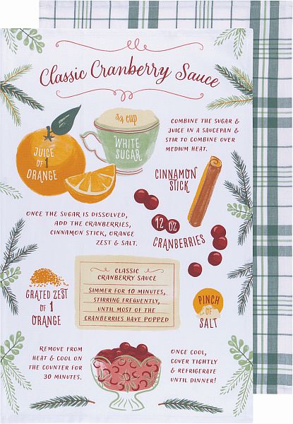 Dishtowels, Cranberry Sauce Set of 2