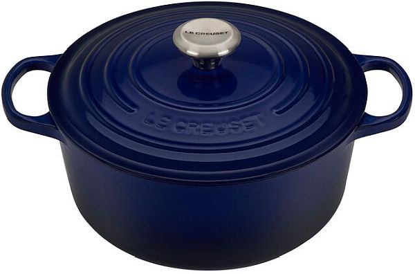 Round Dutch Oven 5.5qt. Enameled Cast Iron, Indigo