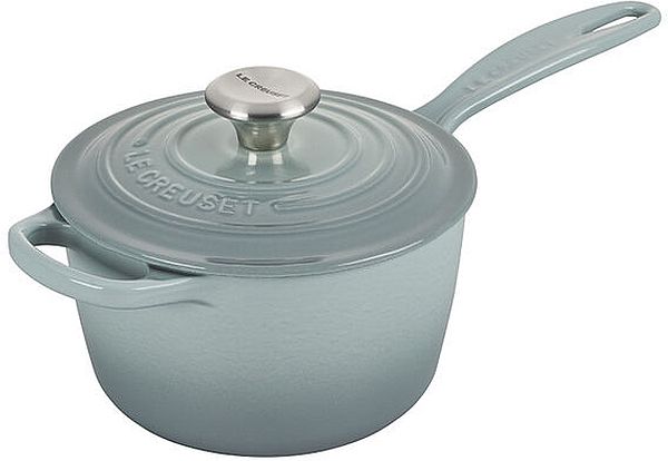 Saucepan 2.25qt. Enameled Cast Iron, Sea Salt