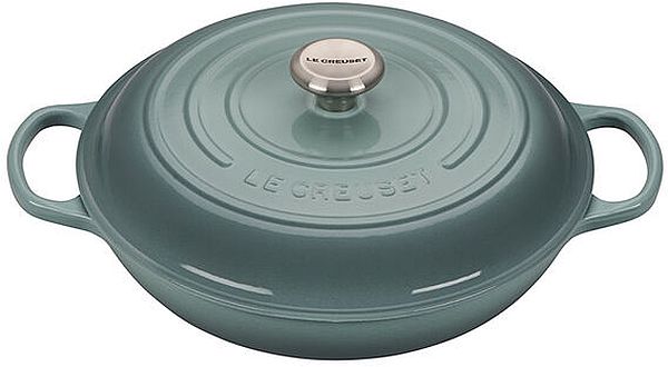 Braiser 3.5qt. Enameled Cast Iron, Sea Salt