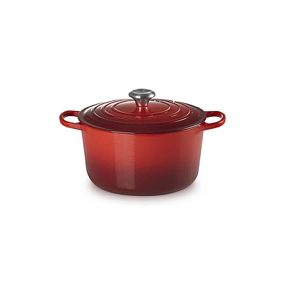 Round Deep Oven 6.5qt Enameled Cast Iron, Cerise