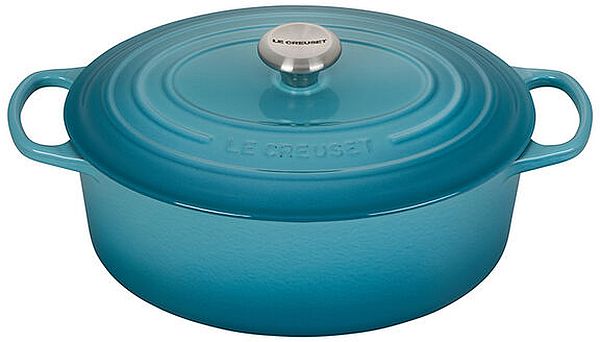 Oval Dutch Oven  6.75qt. Enameled Cast Iron, Caribbean