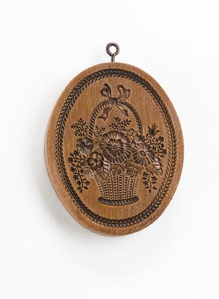 Oval Basket of Flowers Cookie Mold