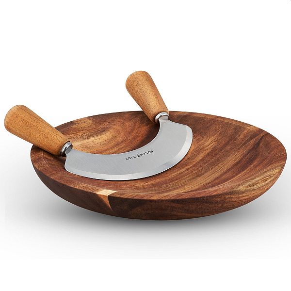 Cole and Mason Mezzaluna W/Acacia Wood Board