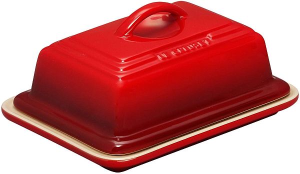 Butter Dish European, Cerise