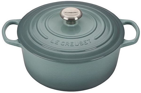 Round Dutch Oven 5.5qt. Enameled Cast Iron, Sea Salt