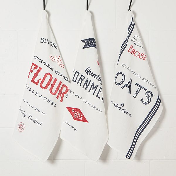 Floursack Dishtowels, Dry Goods Set of 3